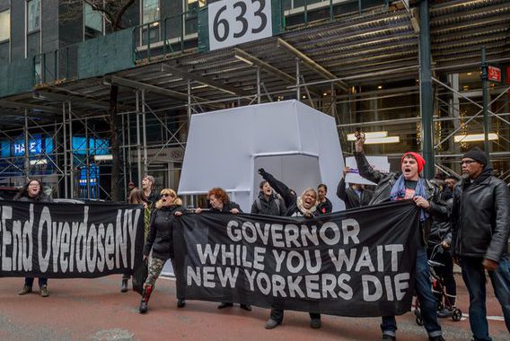 Protesters outside Governor Cuomo's office last year